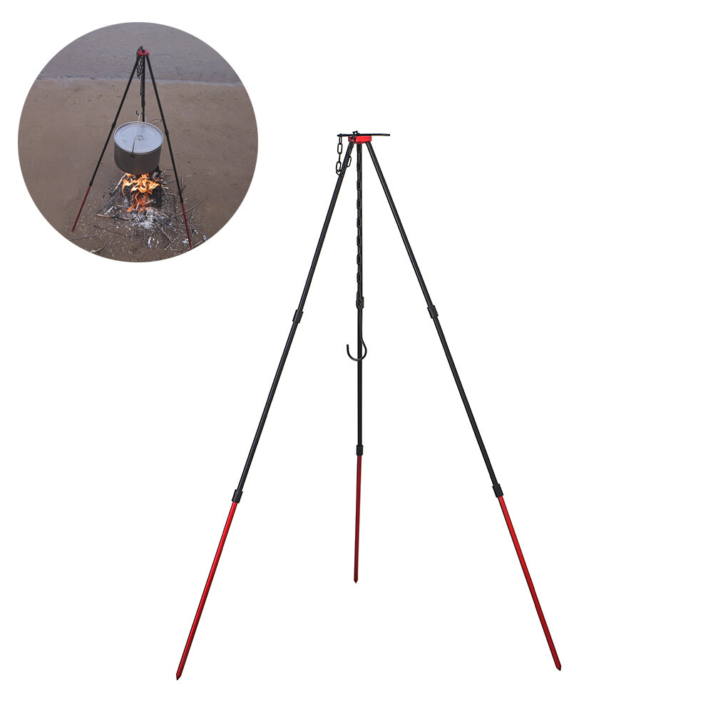 Multifunctionele Camping BBQ Tripod Bonfire Portable Hanging Water Jugs Bracket Detachable Barbecue Cookware.