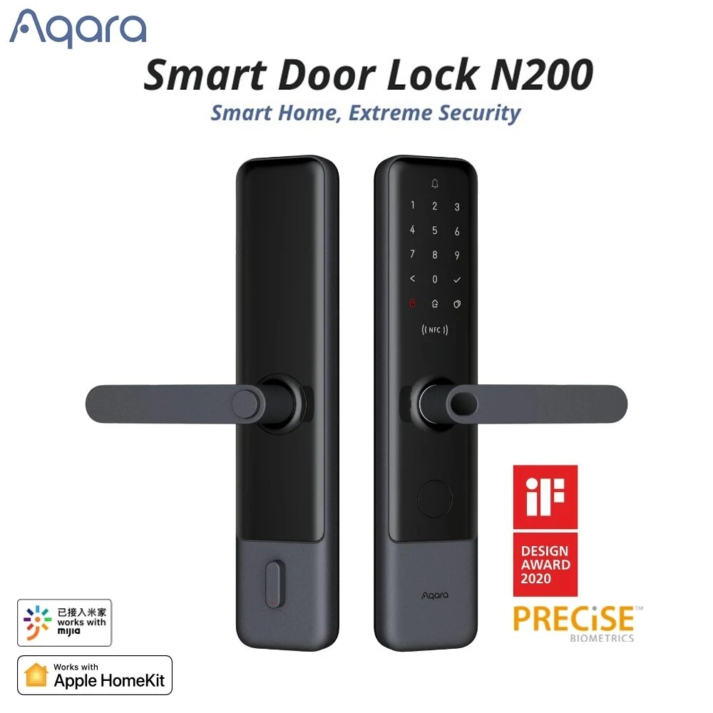 Aqara N200 Electronic Smart Door Lock Fingerprint Locks Bluetooth Password NFC Unlock Work With Mihome Apple HomeKit Smart Home Linkag Lock