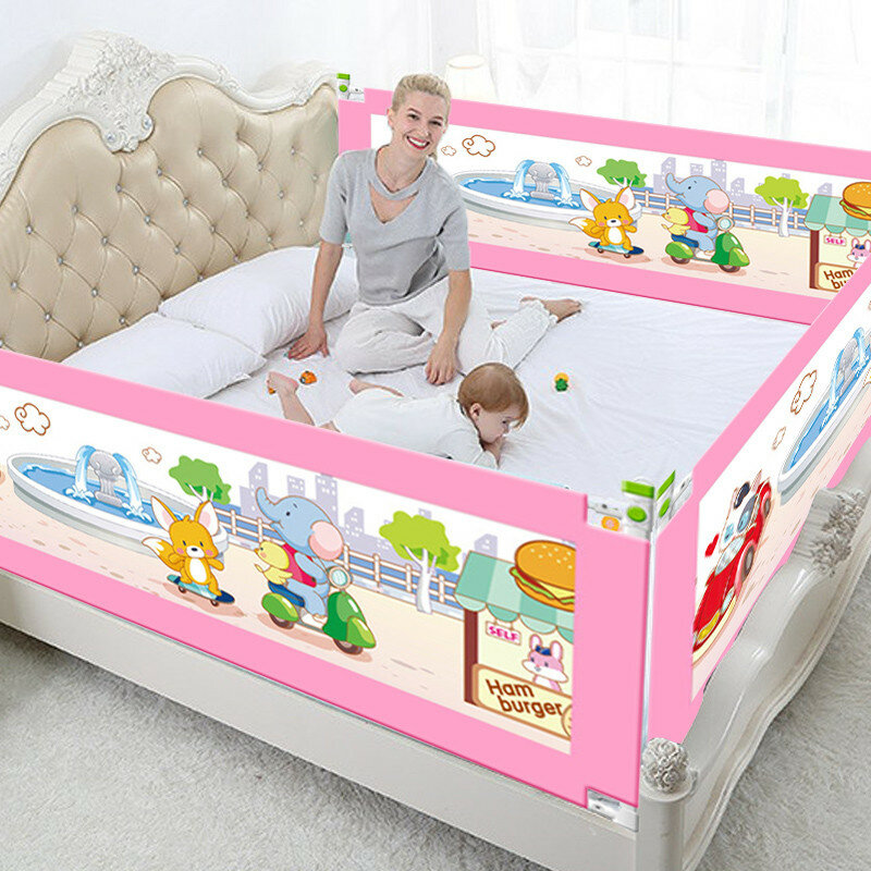5 Adjustable Height Level Baby Bed Fence Safety Gate Child Barrier For Beds Crib Rail Security Playpen