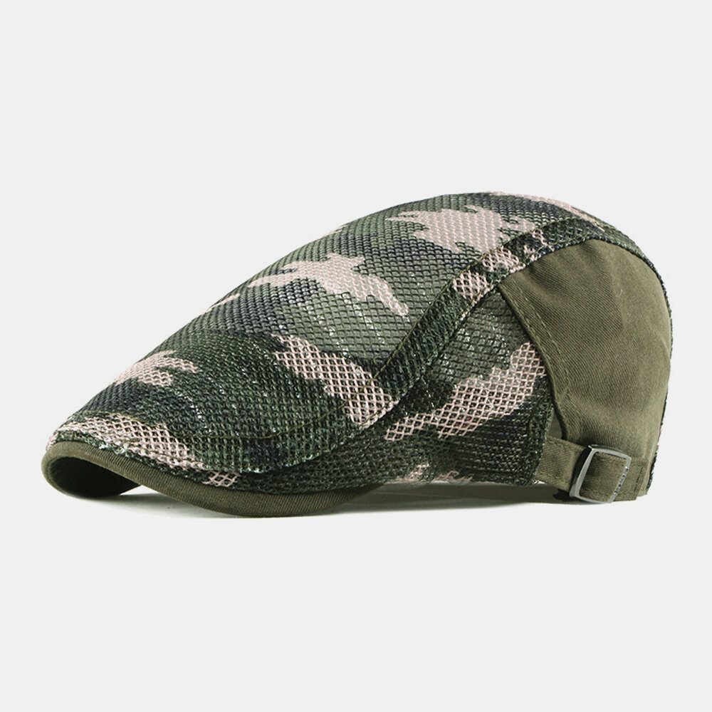 

Unisex Cotton Camouflage Ethnic Style Casual Breathable Mesh Sunvisor Flat Hat Forward Hat Beret Hat