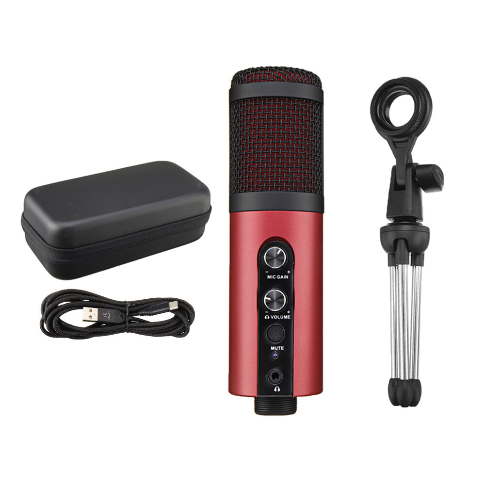 USB Condenser Microphone with Monitor Function,Mute Function and Reverb