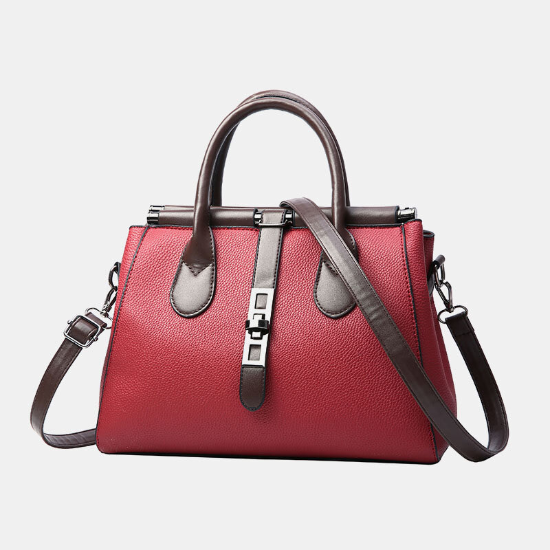 Women PU Leather Fashion Casual Medium Capacity Solid Color Multi-carry Handbag Crossbody Bag Should