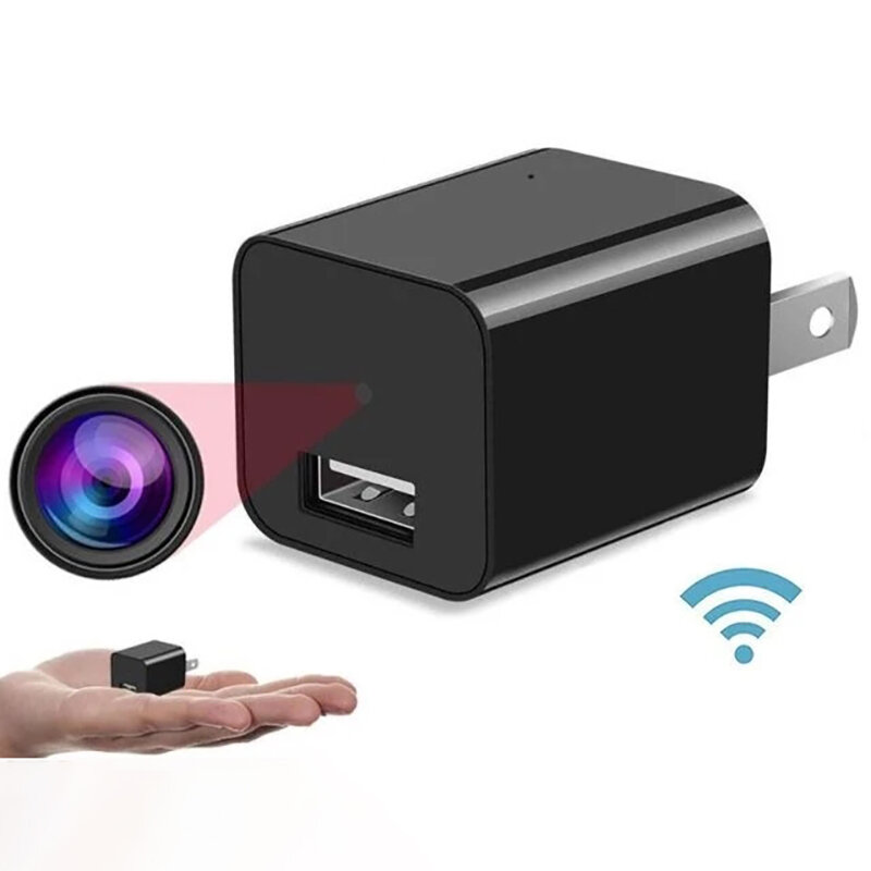 1080P Camera-oplader Draadloze mini-USB-oplader Camera Bewegingsdetectie 1A Snel opladen Beveiliging