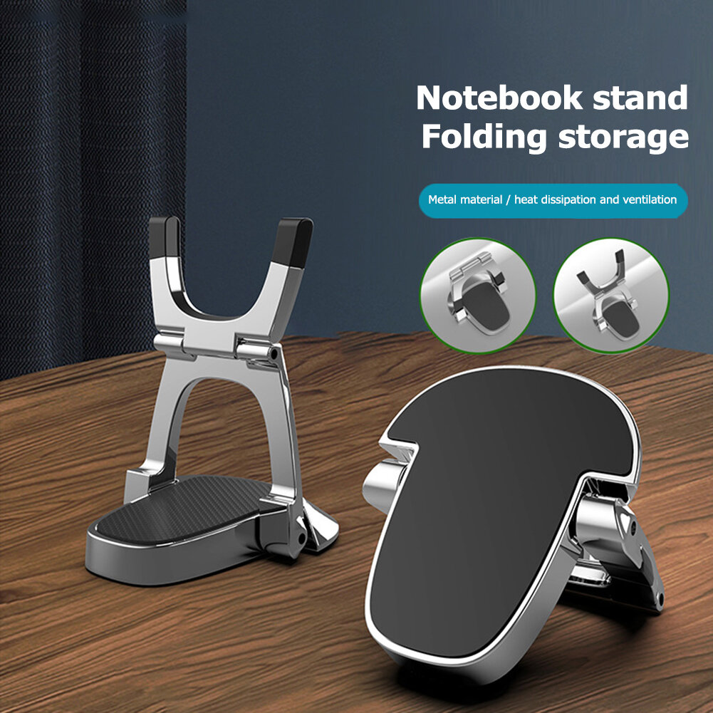 Bakeey 1 Pair Portable Double-Layer Folding Aluminum Alloy Macbook Mobile Phone Tablet Desktop Holder Stand Riser
