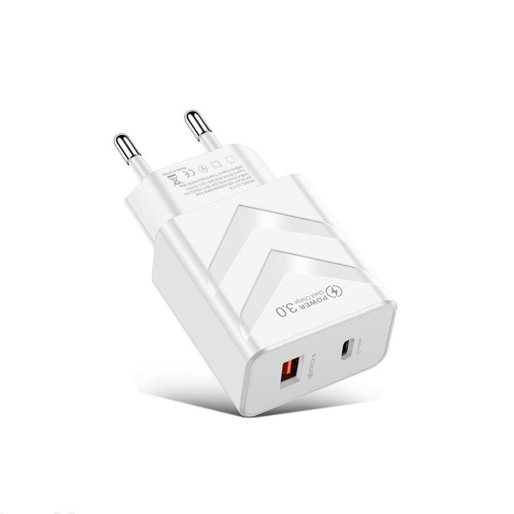 

Bakeey 20W 2-Port USB PD Charger Dual 20W USB-C PD3.0 +18W QC3.0 Fast Charging Wall Charger Adapter EU Plug For iPhone 1