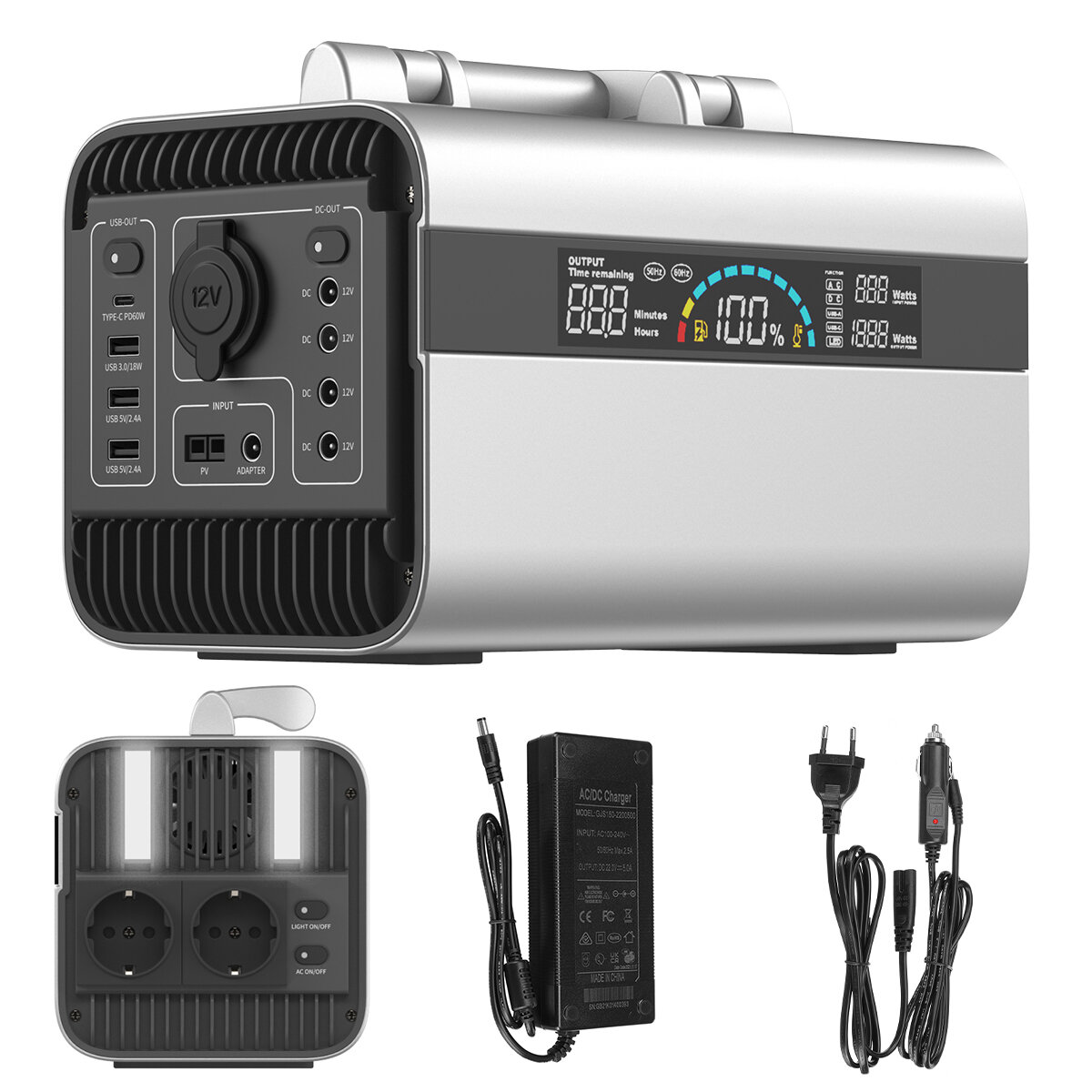 600W Portable Power Station 156000mAh (577Wh) 220V 50Hz Power Emergency Energy Supply For Camping Travel