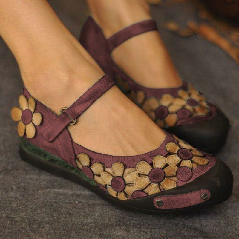 Women CasualFlower Loafers Soft Flats Shoes