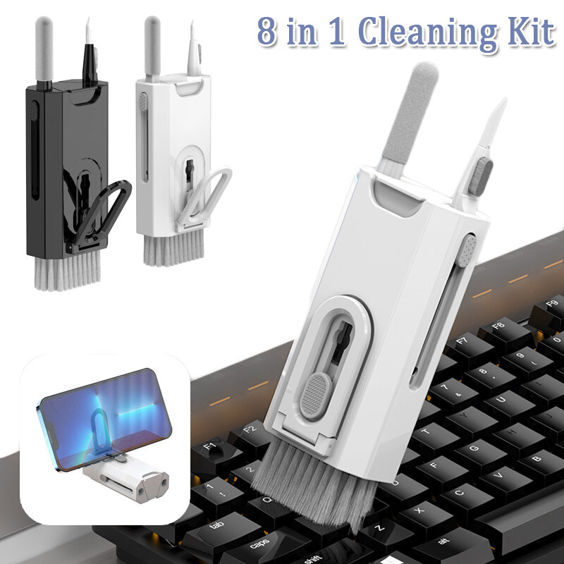 8 IN 1 Multifunctionele Cleaner Borstel Kit PC Computer Toetsenbord Stofverwijdering Oortelefoon Bor