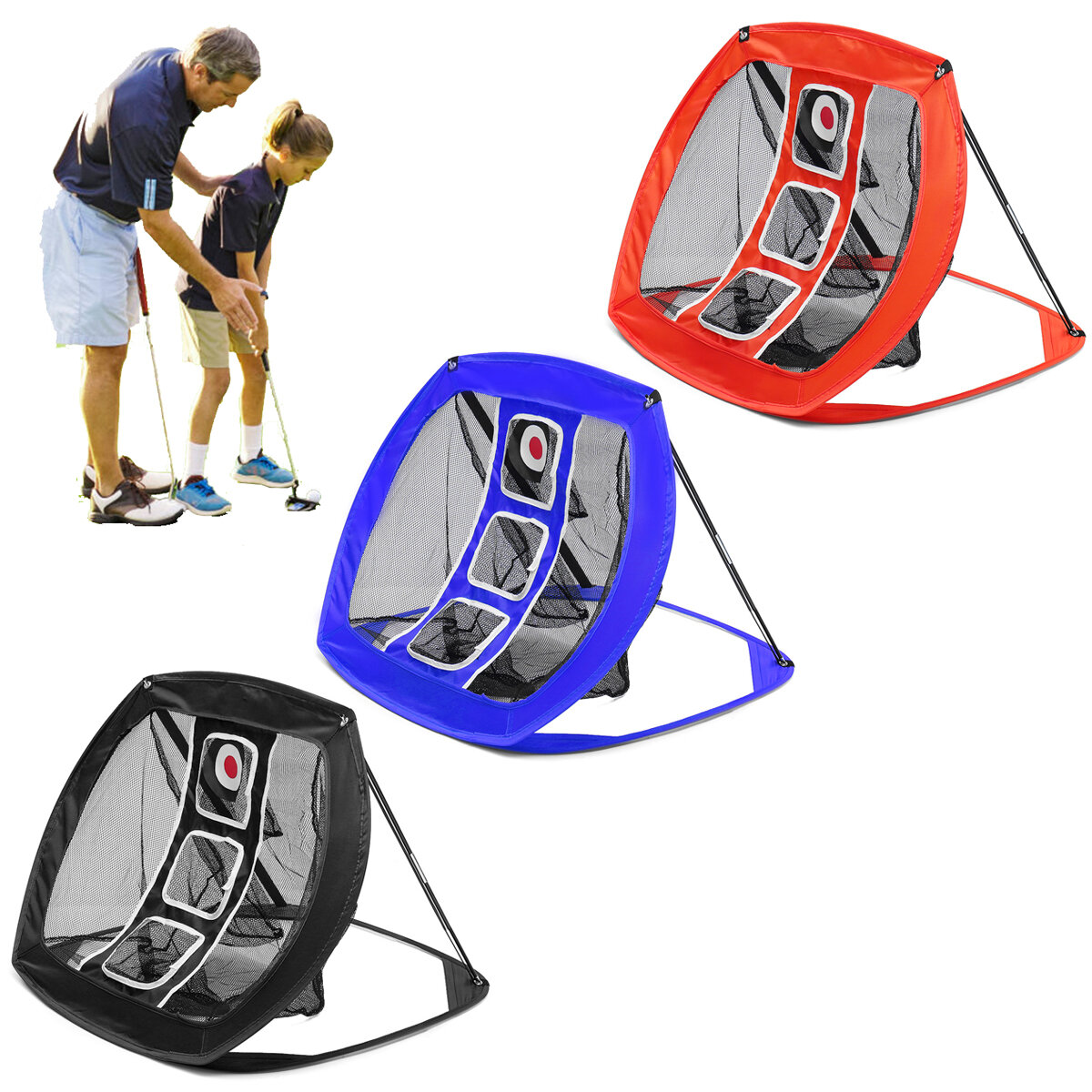 Foldable Golf Chipping Net Backyard Driving Aid Indoor Outdoor Hitting Practice Garden Living Room Beginners Training Ca