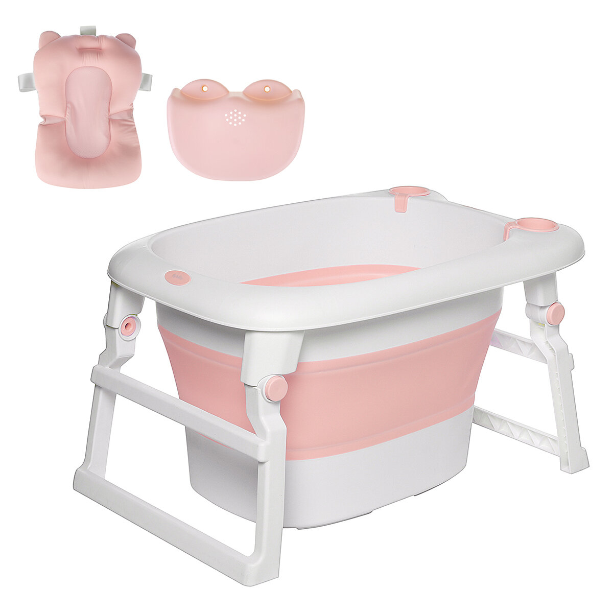28.3inch Baby Foldable Bathtub Tub / With Bath Cushion For 0~6-year Infant
