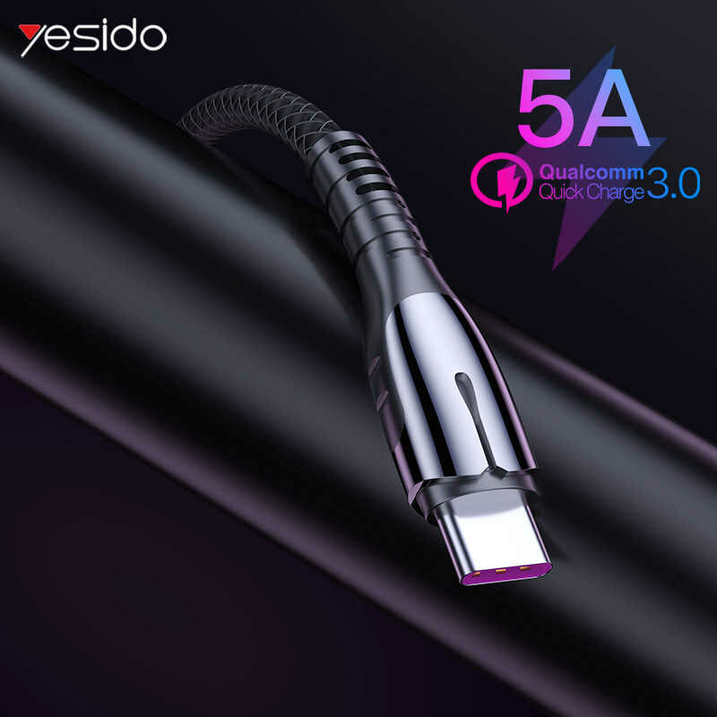 Yesido CA45 5A USB Type-C Kabel Snelle Supercharge Snel opladen Datakabel voor Samsung Galaxy S21 No