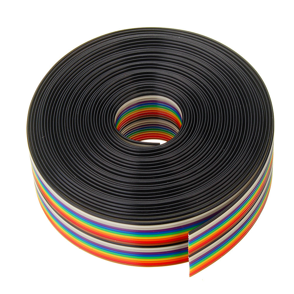 

3pcs 5M 1.27mm Pitch Ribbon Cable 20P Flat Color Rainbow Ribbon Cable Wire Rainbow Cable