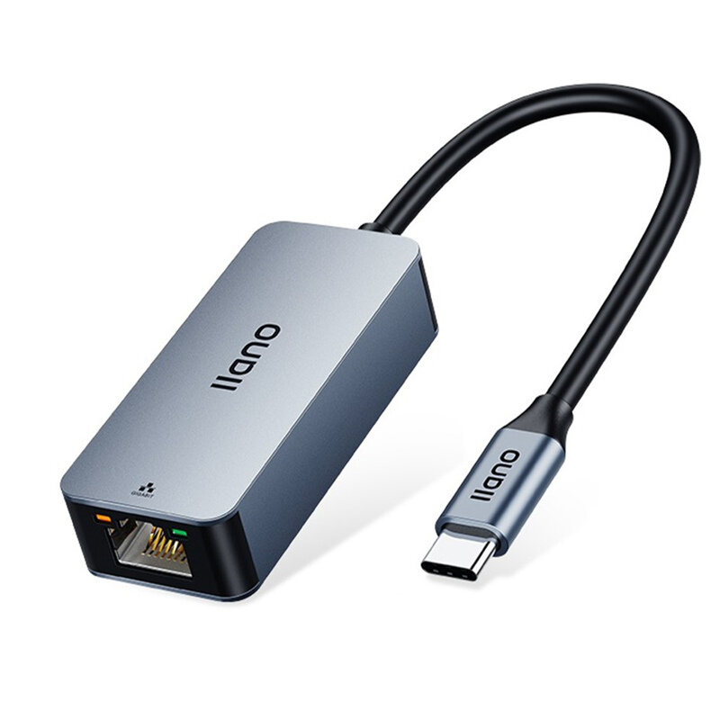 LLANO LCN1250G USB C naar Ethernet Adapter Type-C om RJ45 2.5G Ethernet Adapter 2500Mbps Ethernet LA