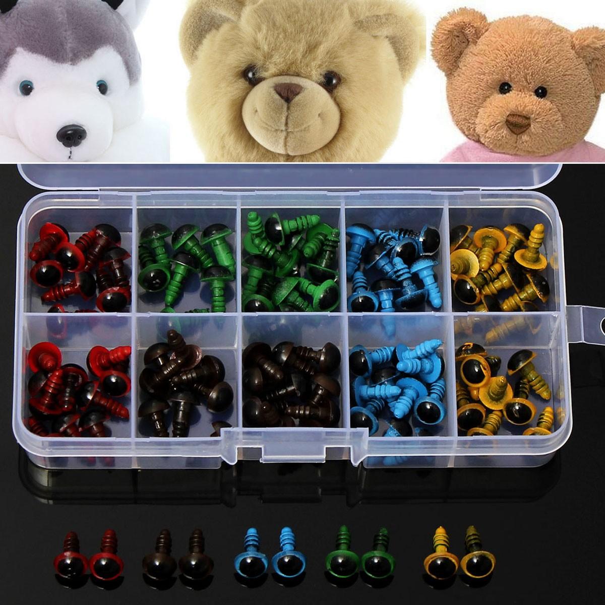 570x Plastic Safety Colour Eyes For Teddy Bear Doll Animal Soft Toy Craft Screw 