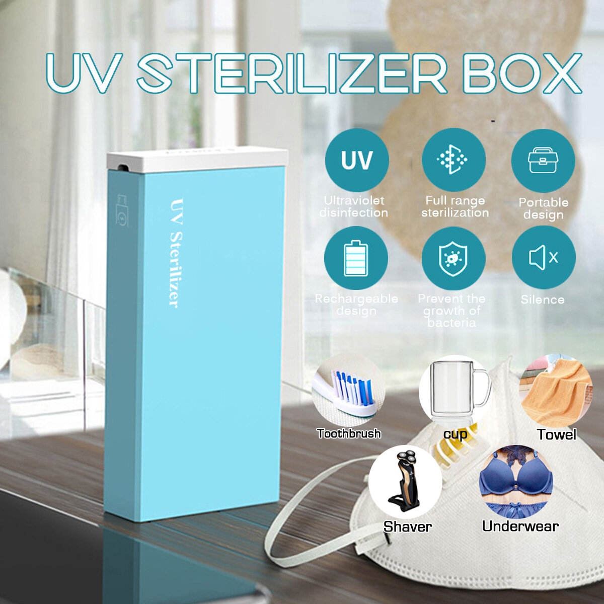 5V USB UV LED-desinfectie Light Box Telefoonmasker Sterilisator Box Sieradenreiniger