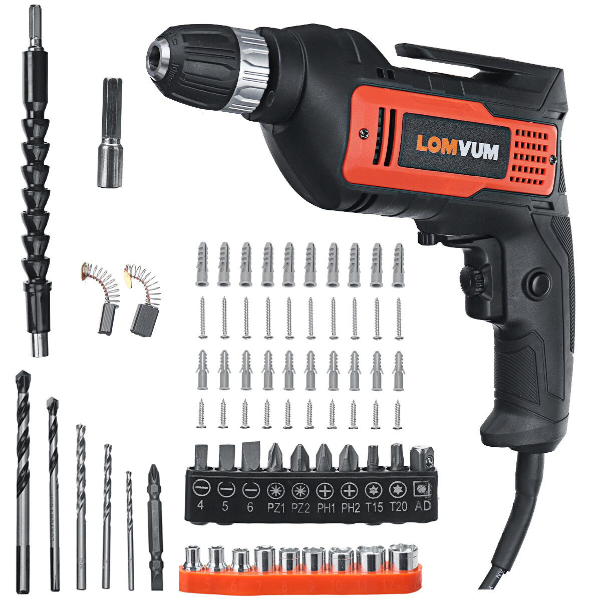 LONGYUN 0-2500R/MIN 220V Multi Functional Electric Hand Drill Driver High Power Household Industrial Grade Drill Electri