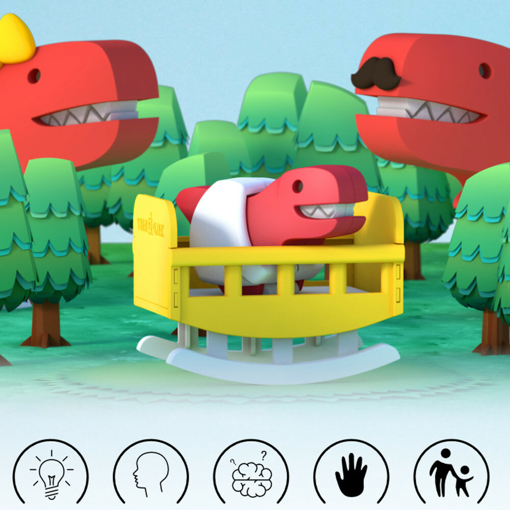 Dinosaur Baby-serie Kinderpuzzel Hersenkracht Energie Magnetische montage Gemonteerd Bouwsteen Binne