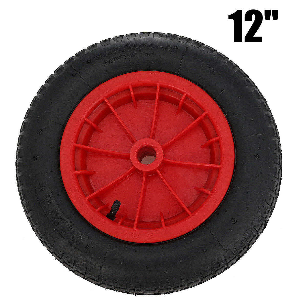 12 Inch Pneumatic Inflatable Tyre Trolley Barrow Cart Tires Wheelbarrow Wheel Replacement Part