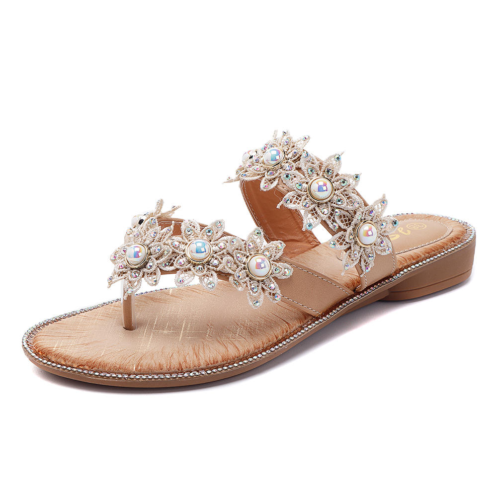 51% OFF on Pearl Flowers Shoes Casual Slippers