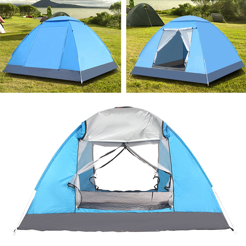 IPRee® 3-4 personnes tente de camping entièrement automatique 2 portes imperméable coupe-vent protection UV pare-soleil auvent Camping randonnée pêche