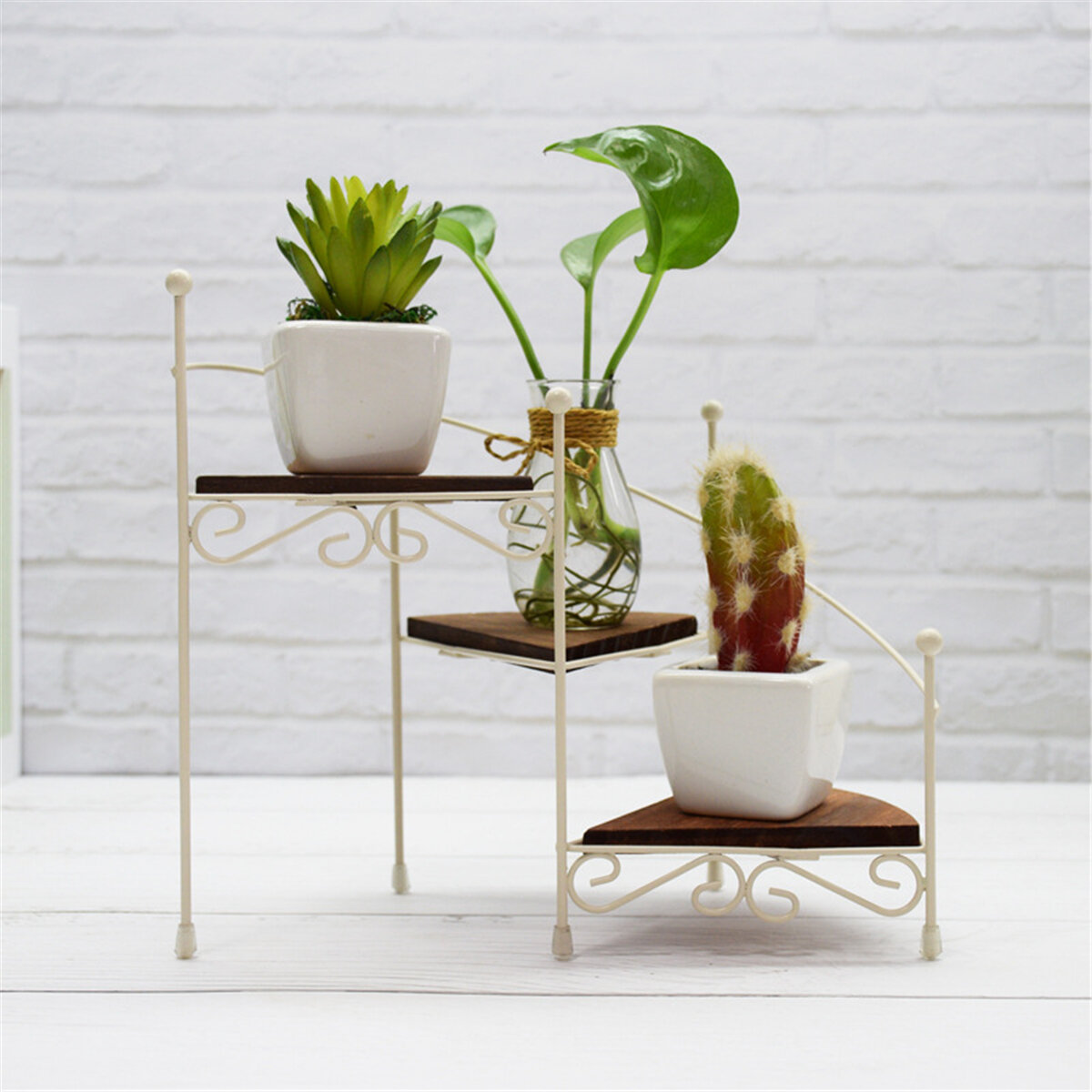 

3 Tiers Ladder Plant Stand Flower Shelf Bookshelf Standing Flower Potted Plant Holder Display Outdoor Decorations Stand