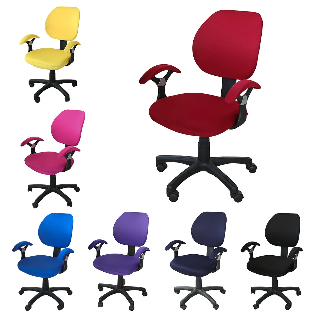 Elastic Office Chair Cover Computer Rotating Chair Protector Stretch Armchair Seat Slipcover Home Office Furniture Decoration