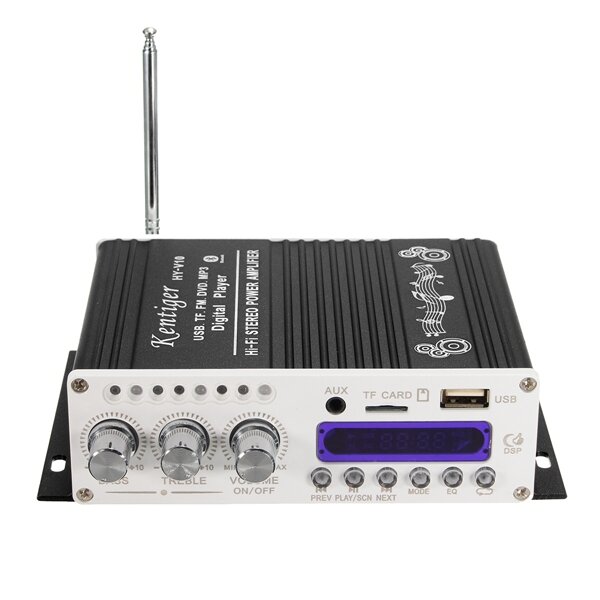 Kentiger™ HY-V10 Mini bluetooth Hi-Fi Stereo Amplifier Bass Booster MP4 12V for Car Motorcycle