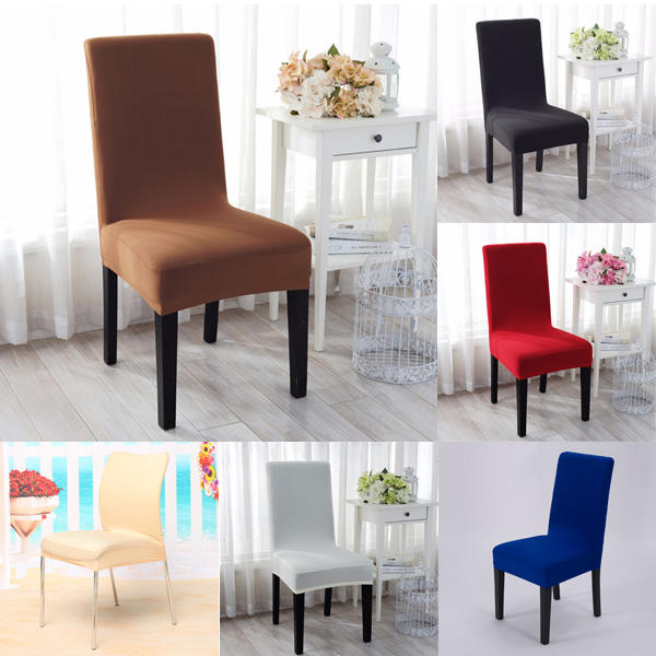 Elegant Jacquard Fabric Solid Color Stretch Chair Seat Cover