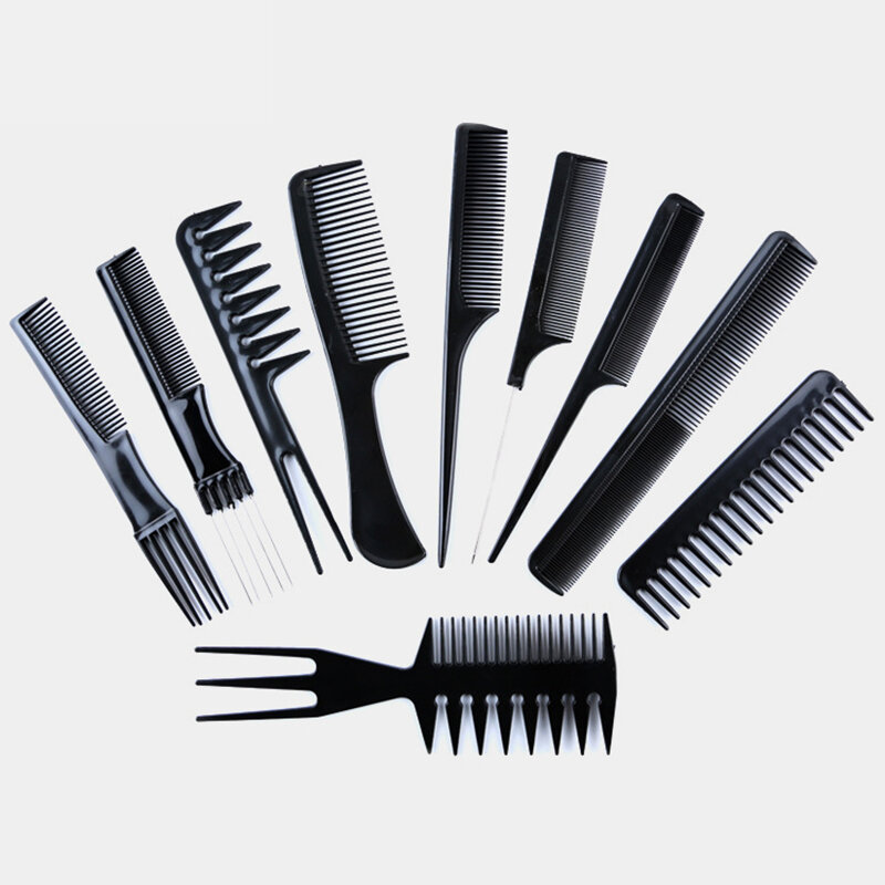 

10pcs/Set Professional Hair Brush Comb Salon Barber Hair Combs Hairbrush Hairdressing Combs Hair Care Styling Tools