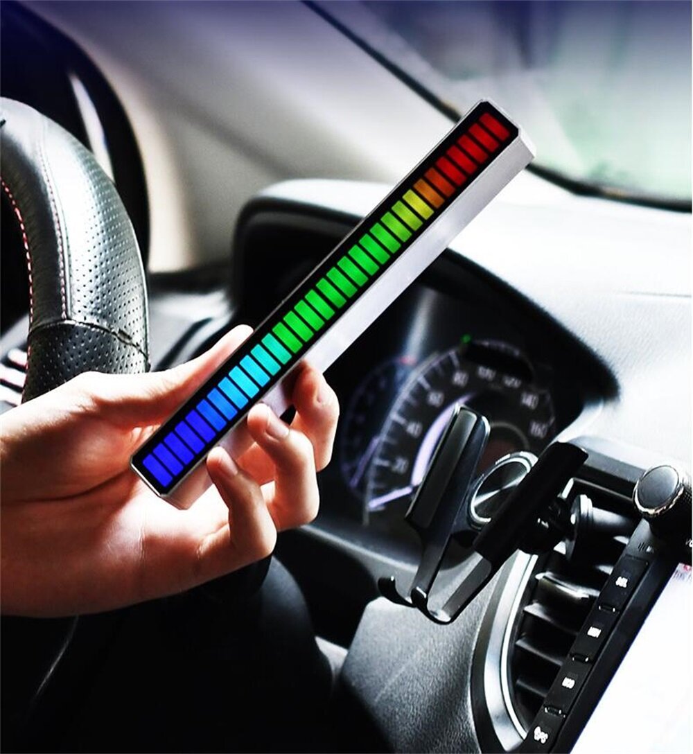 32 LED RGB Sound Control Rhythm Lights 18 Colors Car Home USB Colorful Atmosphere Decoration Lamp Waterproof Ultra-thin
