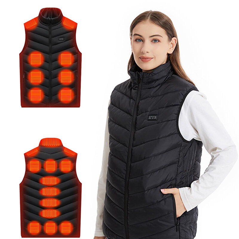 TENGOO HW-21 21 Zones Heating Vest Unisex USB Charging Smart Thermal Warm Oversized Jacket Heated Hooded Coat Outdoor Sportswear