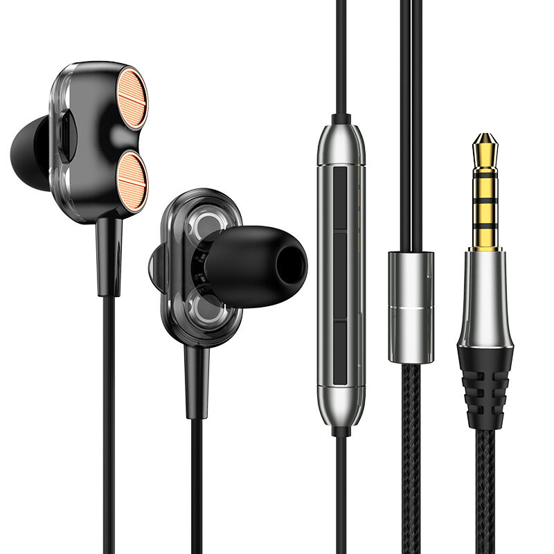 

Bakeey Wired Earphone Dual Dynamic 7.1 Surround Sound Bass Noise Reduction In-Ear Earbuds 3.5MM Sports Music Gaming Head