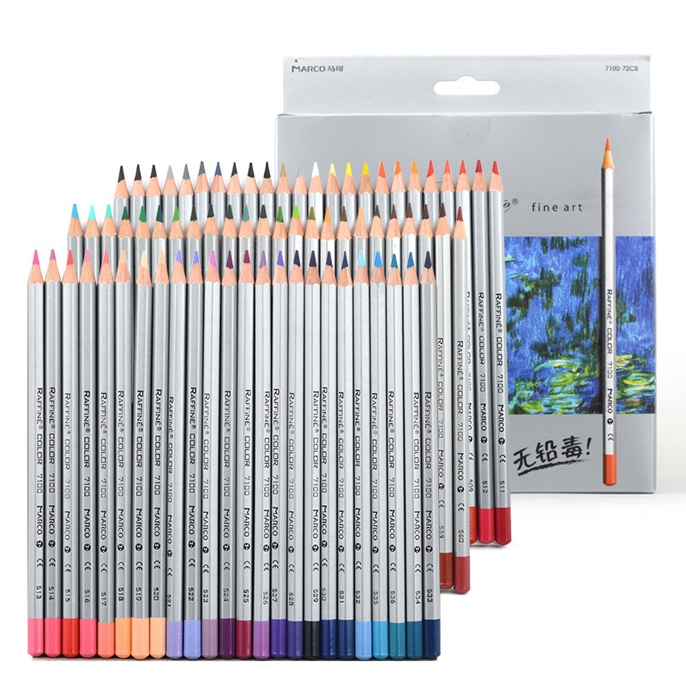 MARCO 24/36/48/72 Non-toxic Color Pencil Professional Colored Pencils for School Art Supplies Oily Colored Pencils, Banggood  - buy with discount
