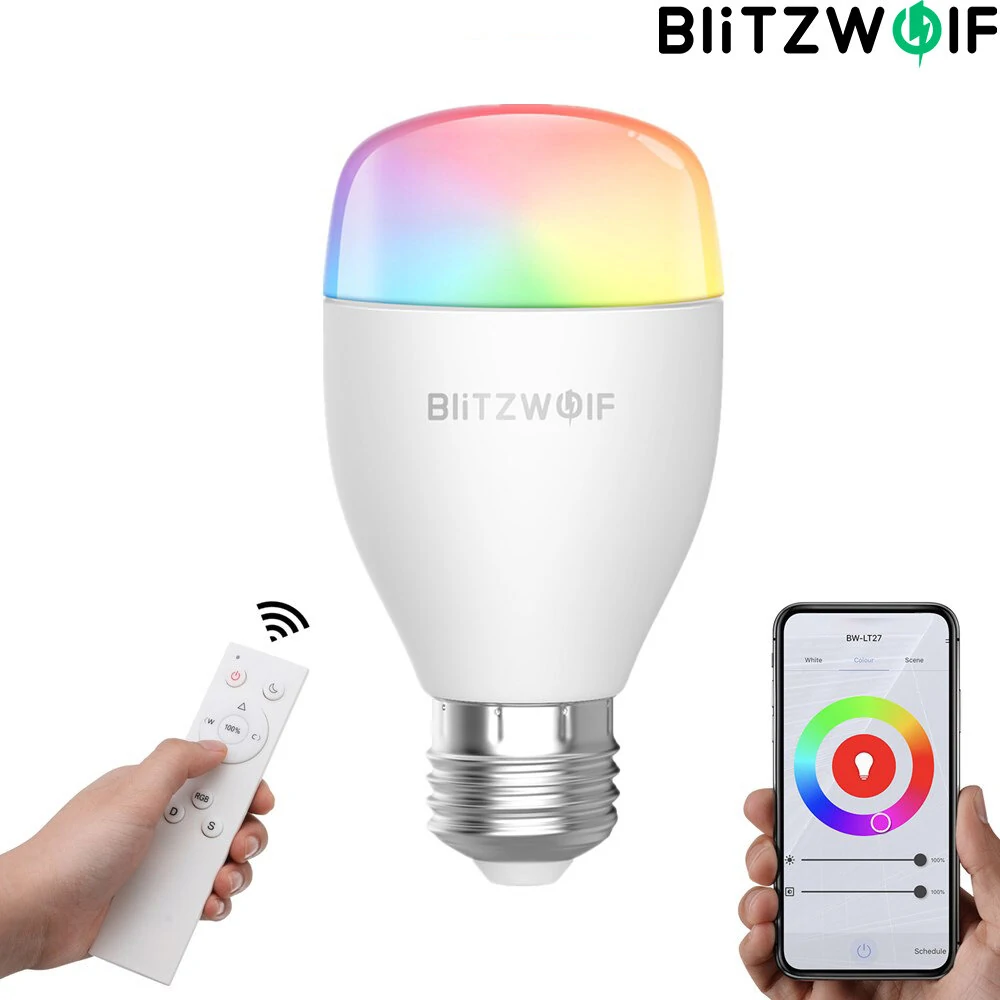 3Pcs BlitzWolf® BW-LT27 AC100-240V RGBWW+CW 9W E27 APP Smart LED Bulb Work With Alexa Google Assistant + IR Remote Control