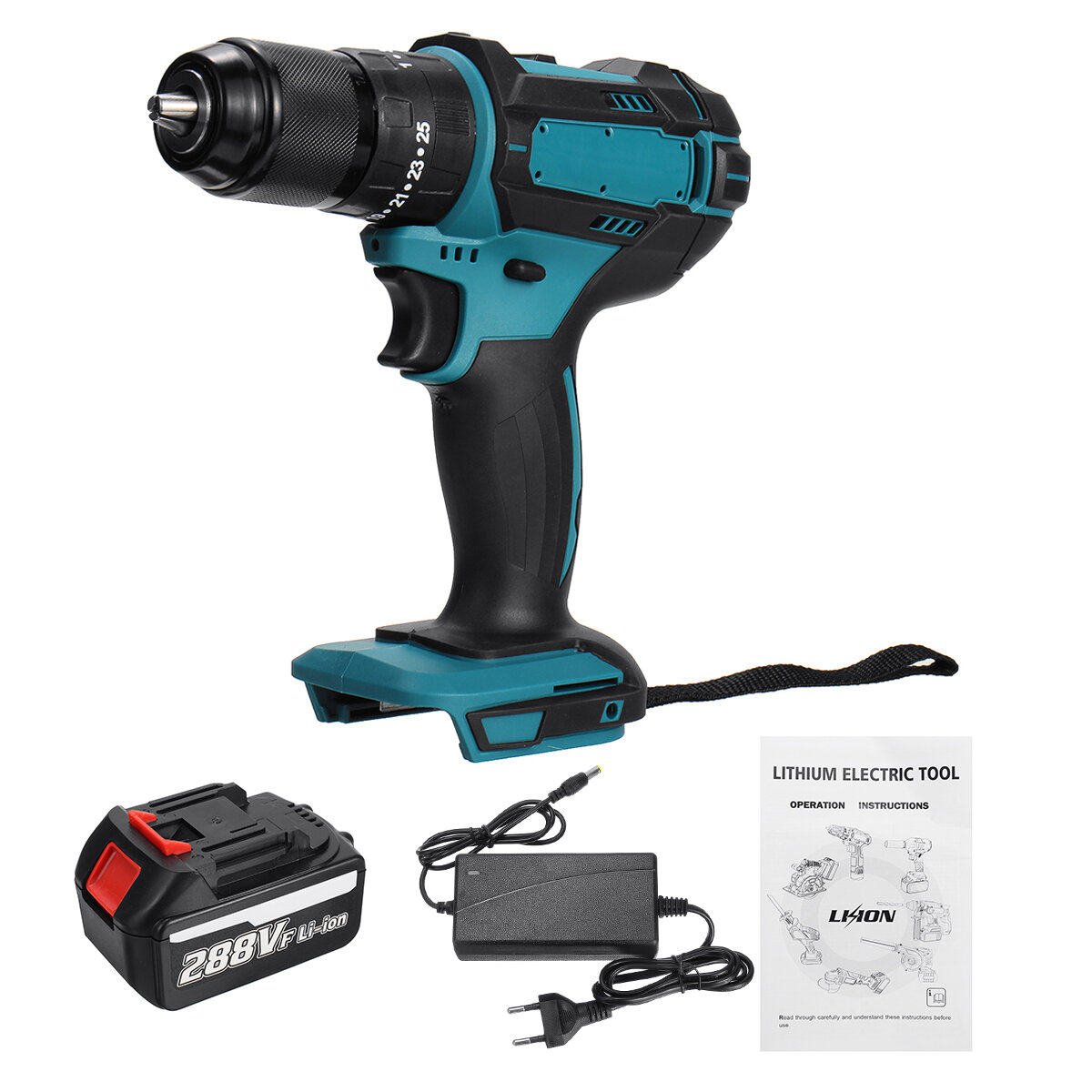 Wolike 13mm 800W Cordless Electirc Impact Drill Driver 25+3 Torque Electric Drill Screwdriver