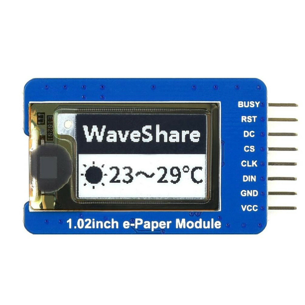 

Waveshare® 1.02 дюймов Электронная бумага с разрешением 128 × 80 Экранный модуль для электронных чернил Дополнительное ч