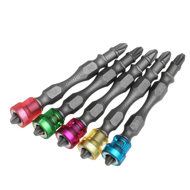 

Broppe 5pcs Double Head 65mm S2 Alloy PH2 Phillips Magnetic Screwdriver Bits 1/4 Inch Hex Shank
