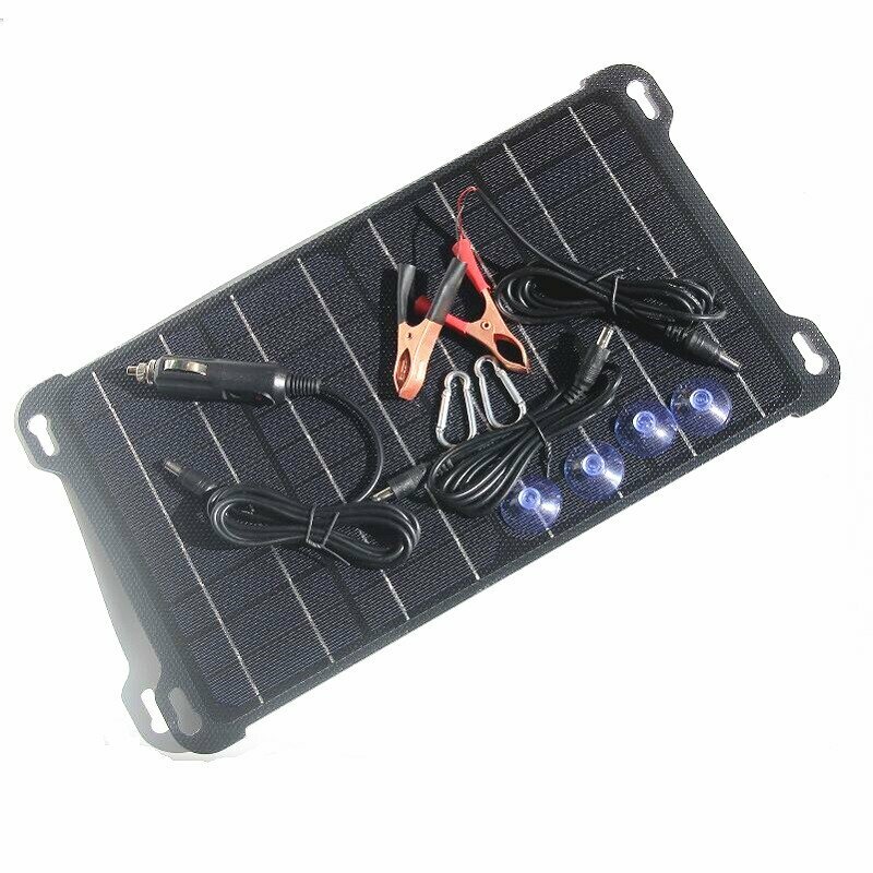 Car Charger 15W 5V/18V ETFE Solar Panel Cell Phone Type-C USB DC Output Battery Charger Camping Output With Cips