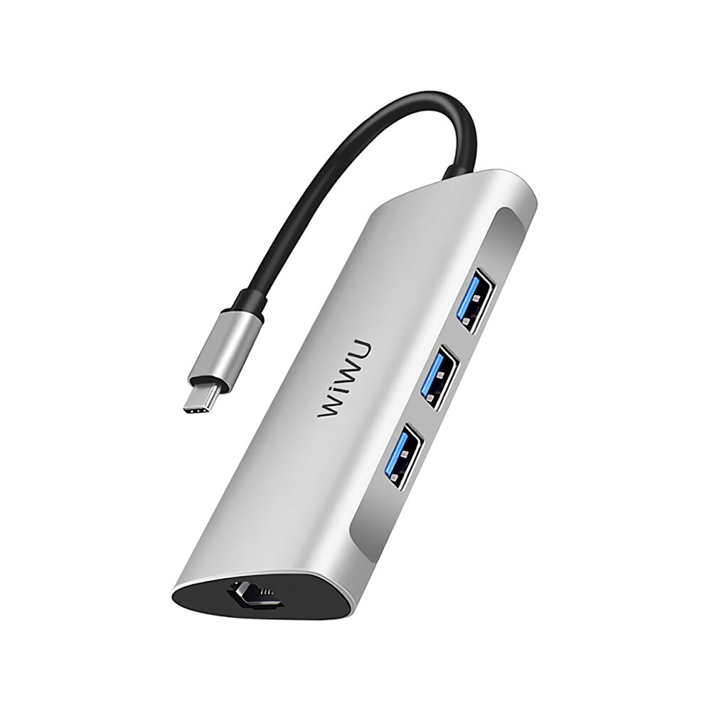 WiWU 631STR 6-in-1 USB-C Hub Type-C to USB3.0 Adapter SD/TF Card Reader Multi-functional Docking Station