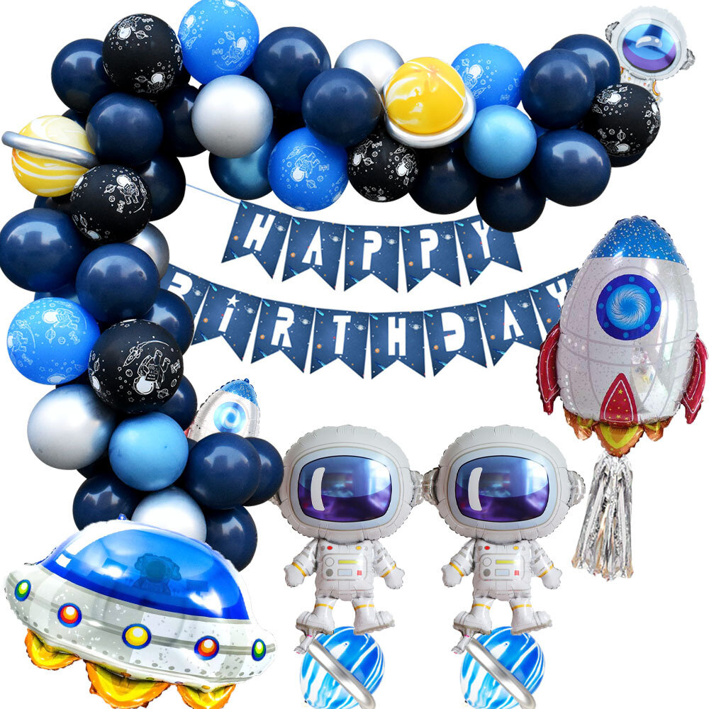 

80Pcs Arch Ballon Set Space Astronaut Theme Balloon Garland Set Arch Party Birthday Baby Baptism Party Decoration