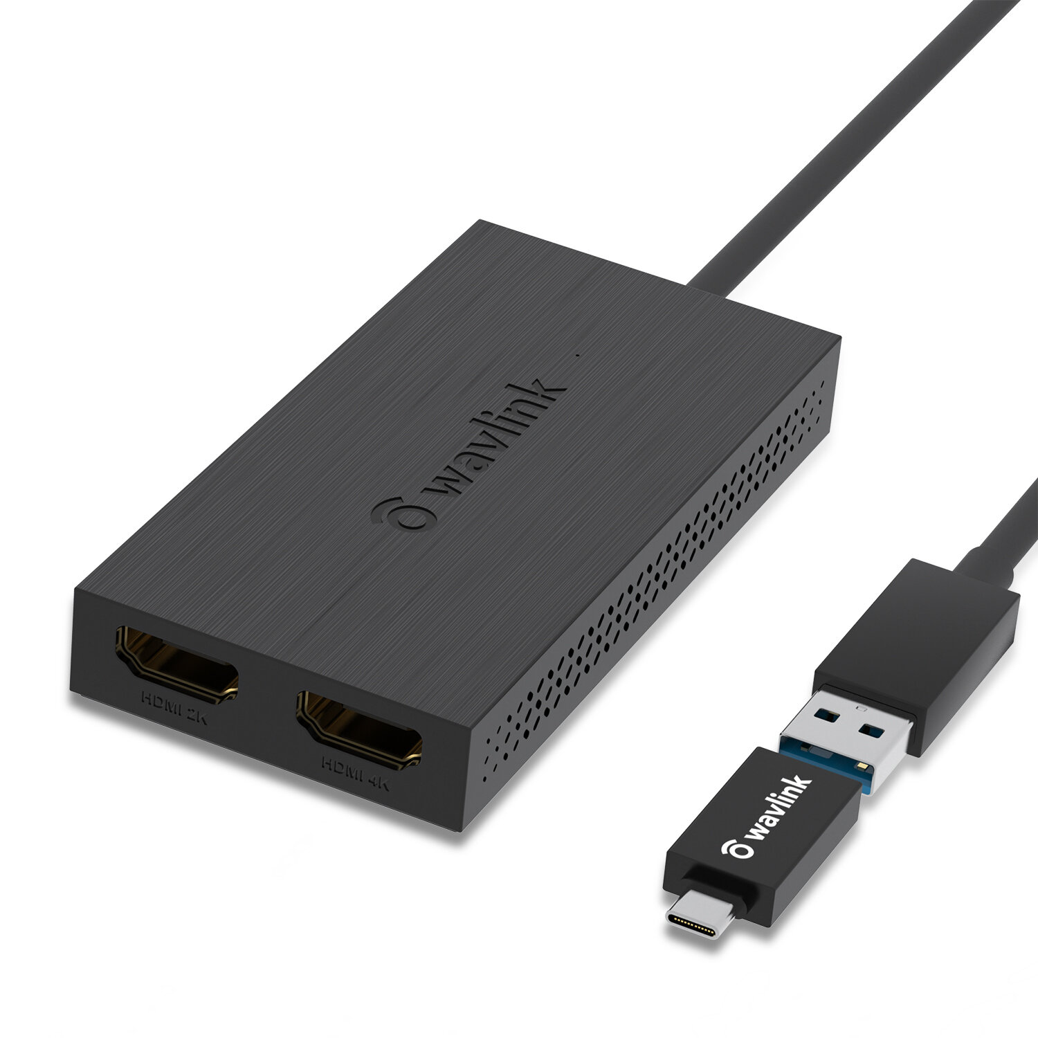Wavlink USB 3.0 naar Dual HDMI Adapter Ondersteuning 4K 30Hz/2K 60Hz Universele Video Graphics voor 