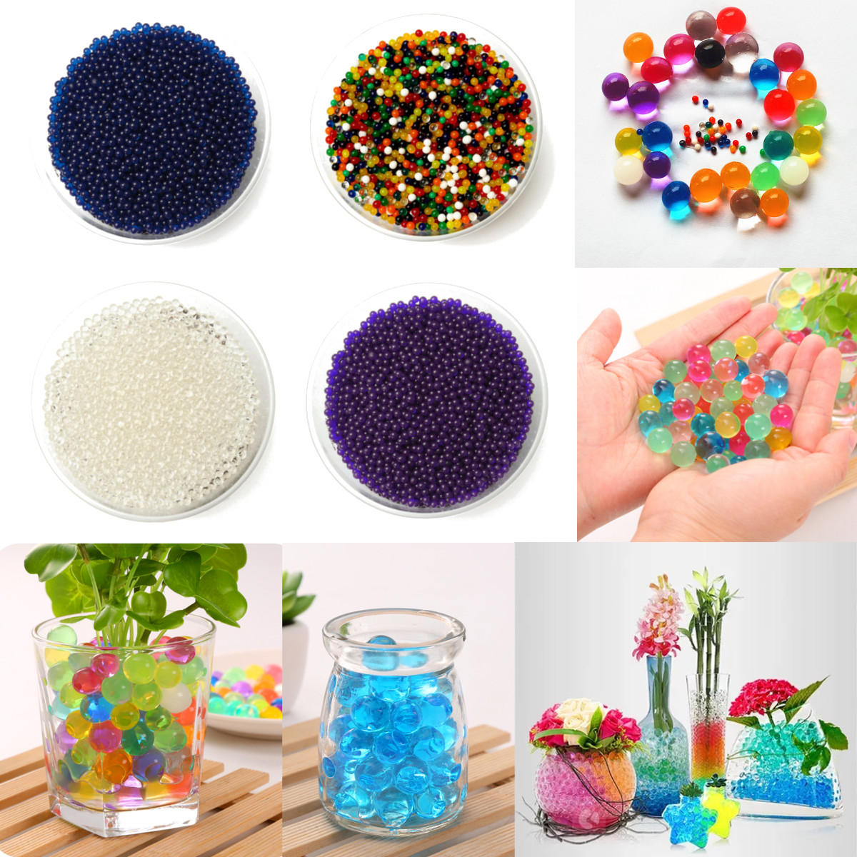 1000Pcs Beads Wasserpflanze Kristallboden-Schlamm Absorbierende-Gel-Kugeln Neu 