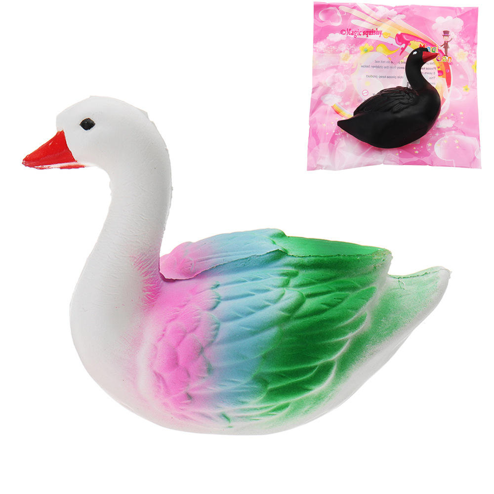 Swan Squishy 8CM Langzaam stijgen met verpakking Collectiegeschenk Soft Speelgoed