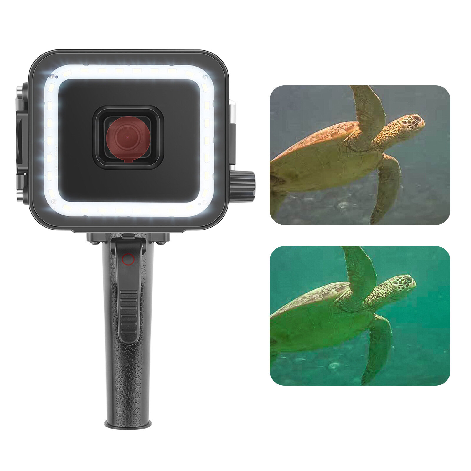 

SHOOT 40M LED Underwater Lamp Diving Light for GoPro Hero 7 6 5 Black Video Flash Fill Lights Waterproof Case Red Filter