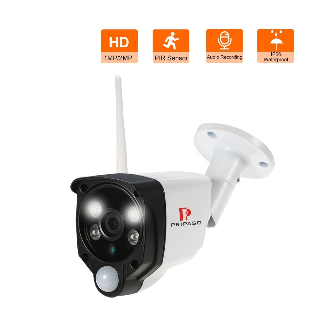 Pripaso 720P/1080P Full HD Human Detection PIR IP Camera WiFi Wireless Network CCTV Video Surveillan