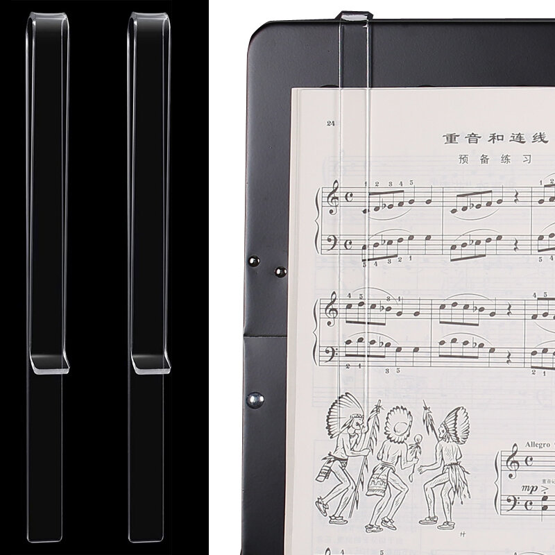 

2Pcs Clear Music Clips Sheet Music Holders Wind Clips for Music Stand Music Page Holder Music Book Clips Easy to Read