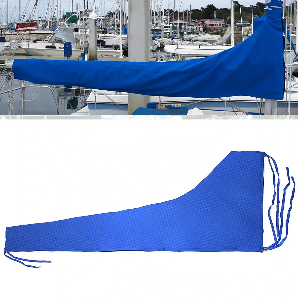 10 11ft 3.5m 420D Sail Cover Mainsail Maine Boom Cover Waterproof Fabric Blue