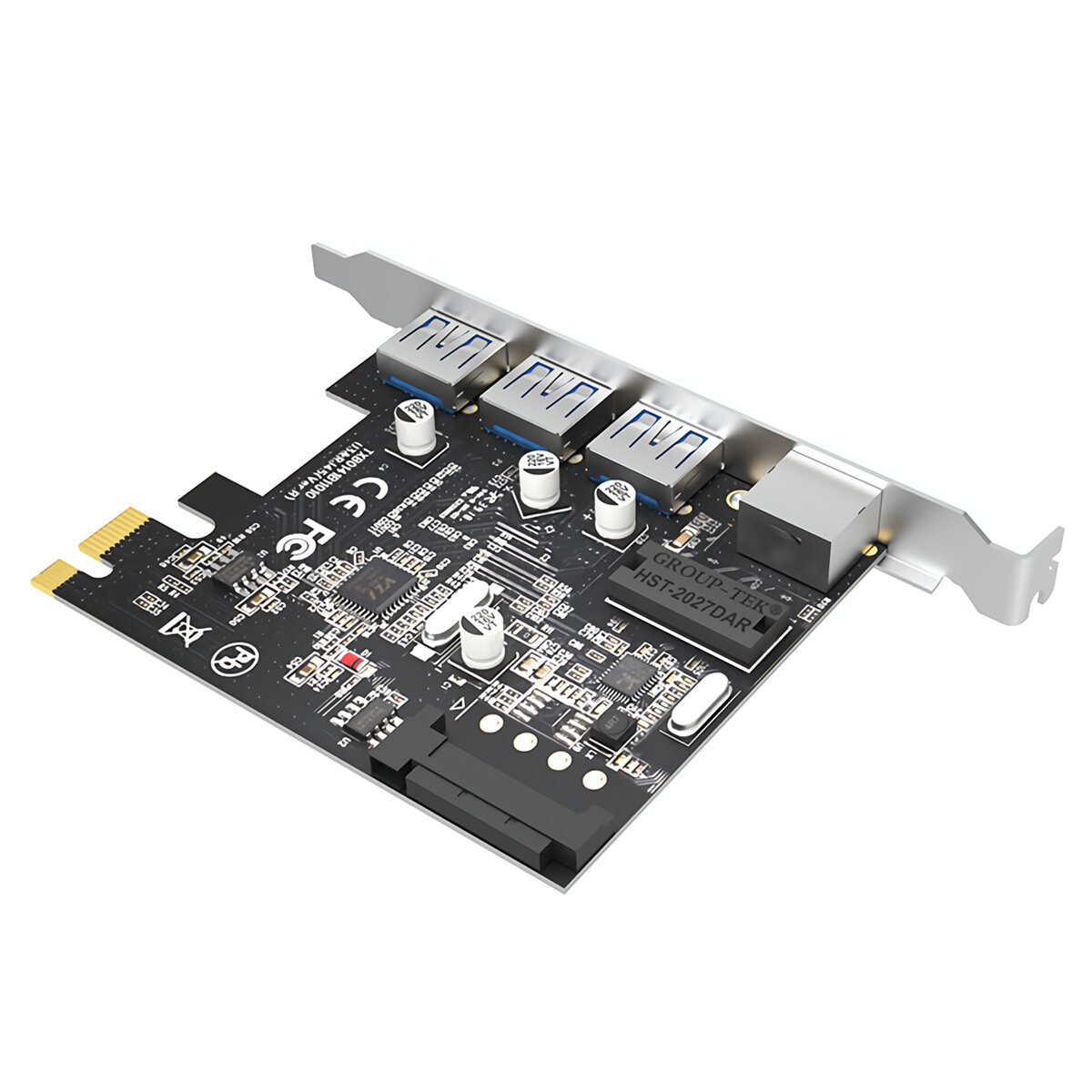 EDUP EP-9618 Bedrade PCIE-kaart 10/100 / 1000Mbps Gigabit-netwerken 3-poorts USB3.0 Hub-uitbreidings