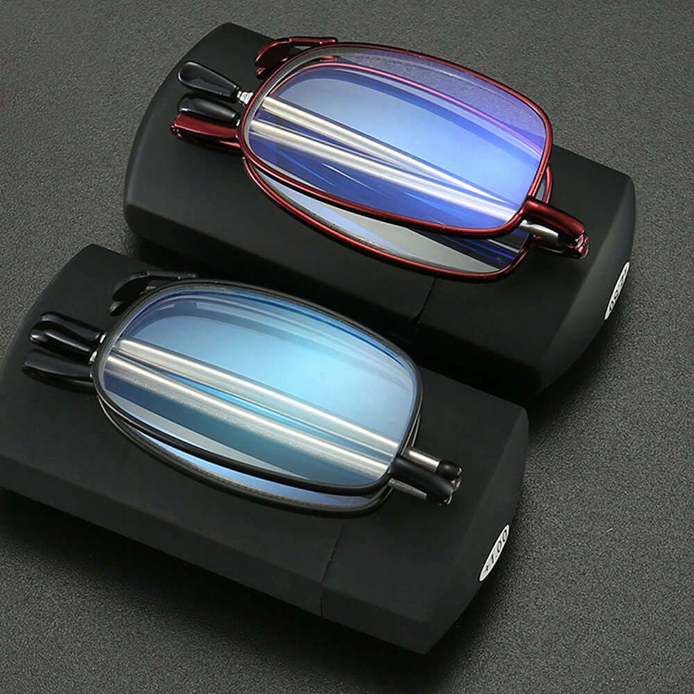 Unisex Anti-blauw Licht Opvouwbaar Draagbaar Telescopisch Stretch Frame Oudergeschenk Leesbril Verzi