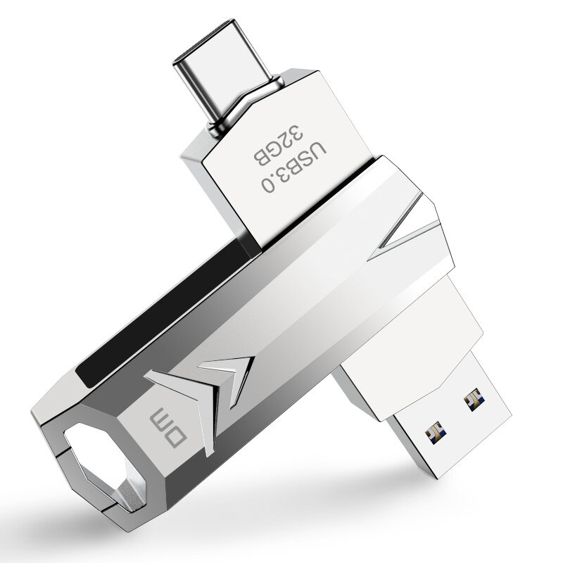 DM PD098 USB3.0&Type-C Flash Drive High-speed Pendrive 64GB/128GB/256GB/512GB Dual Metal Interface M